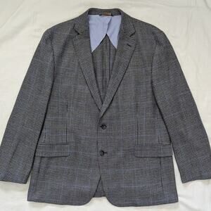 BROOKS BROTHERS 46R Regent Blue Grey Black Lambswool Tweed Blazer Sports Coat